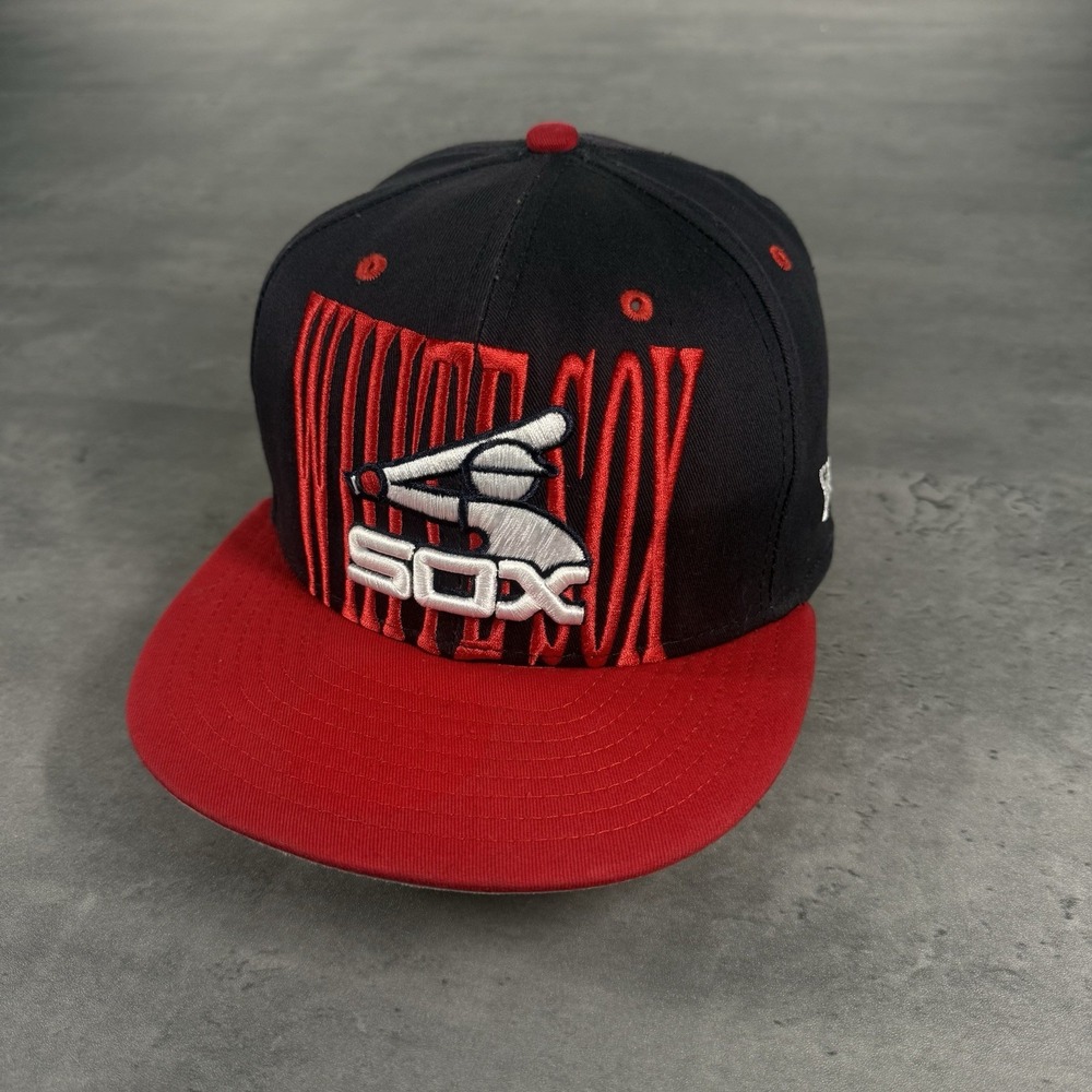 Chicago White Sox Snapback Hat New Era Cap Navy Red 100% Cotton Spellout Script